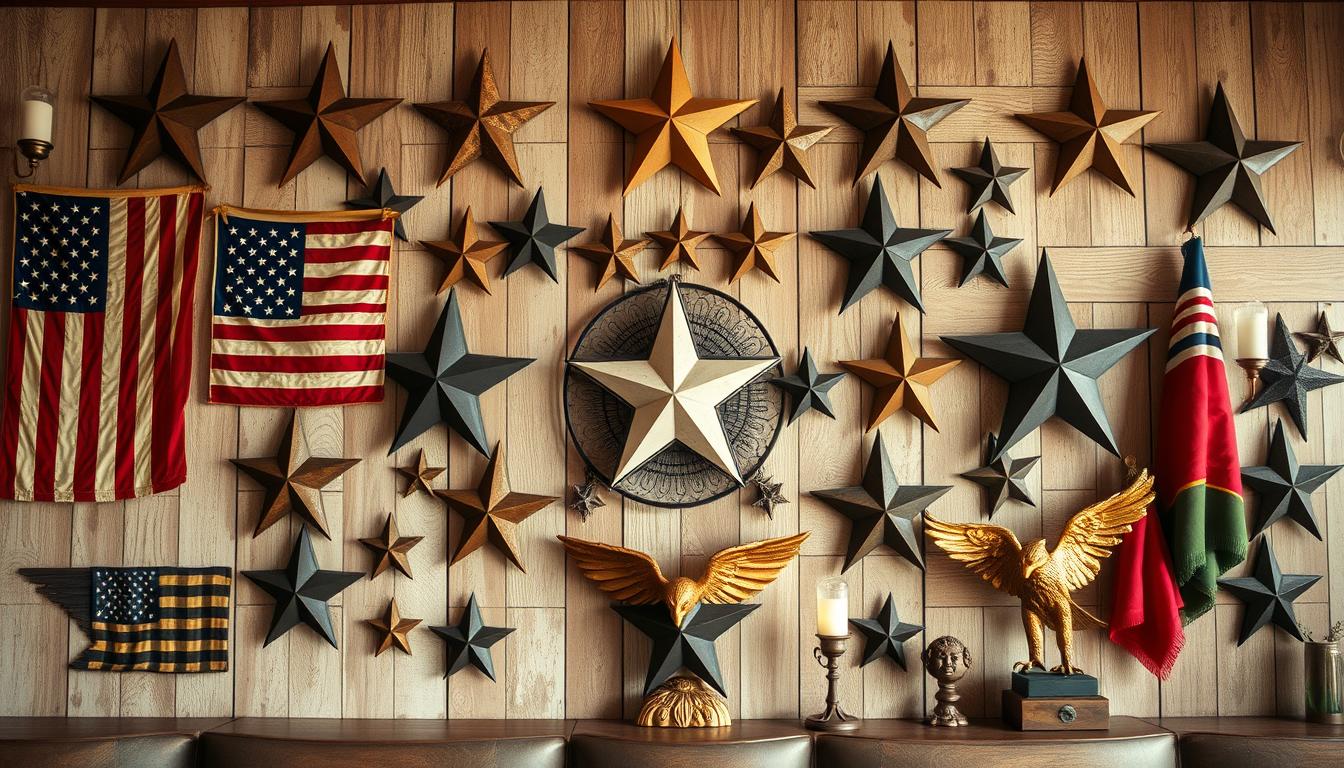 showcasing patriotic wall art